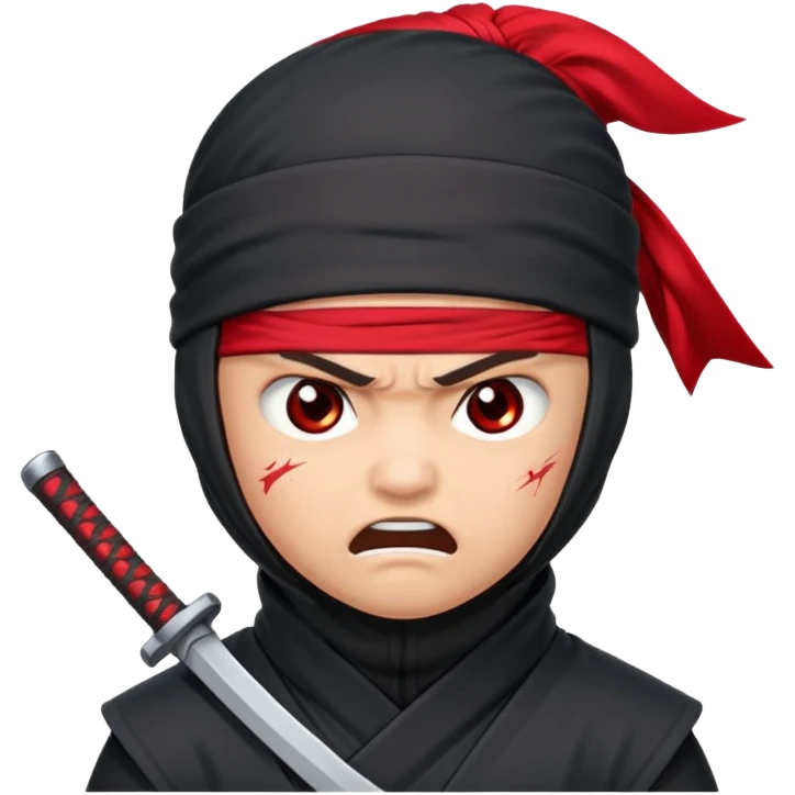 angry ninja with red headband emoji