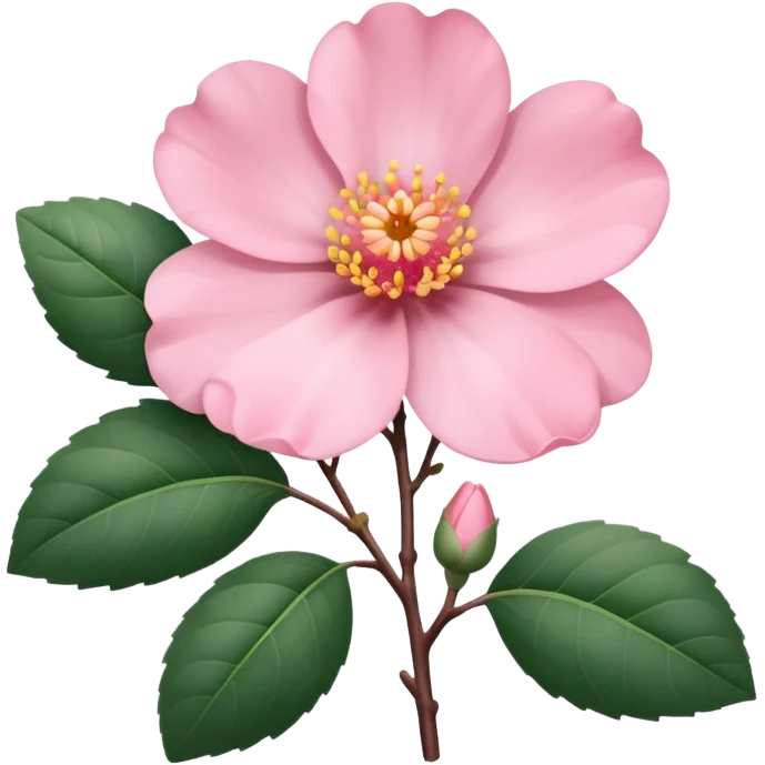 camélia pink with branch  emoji