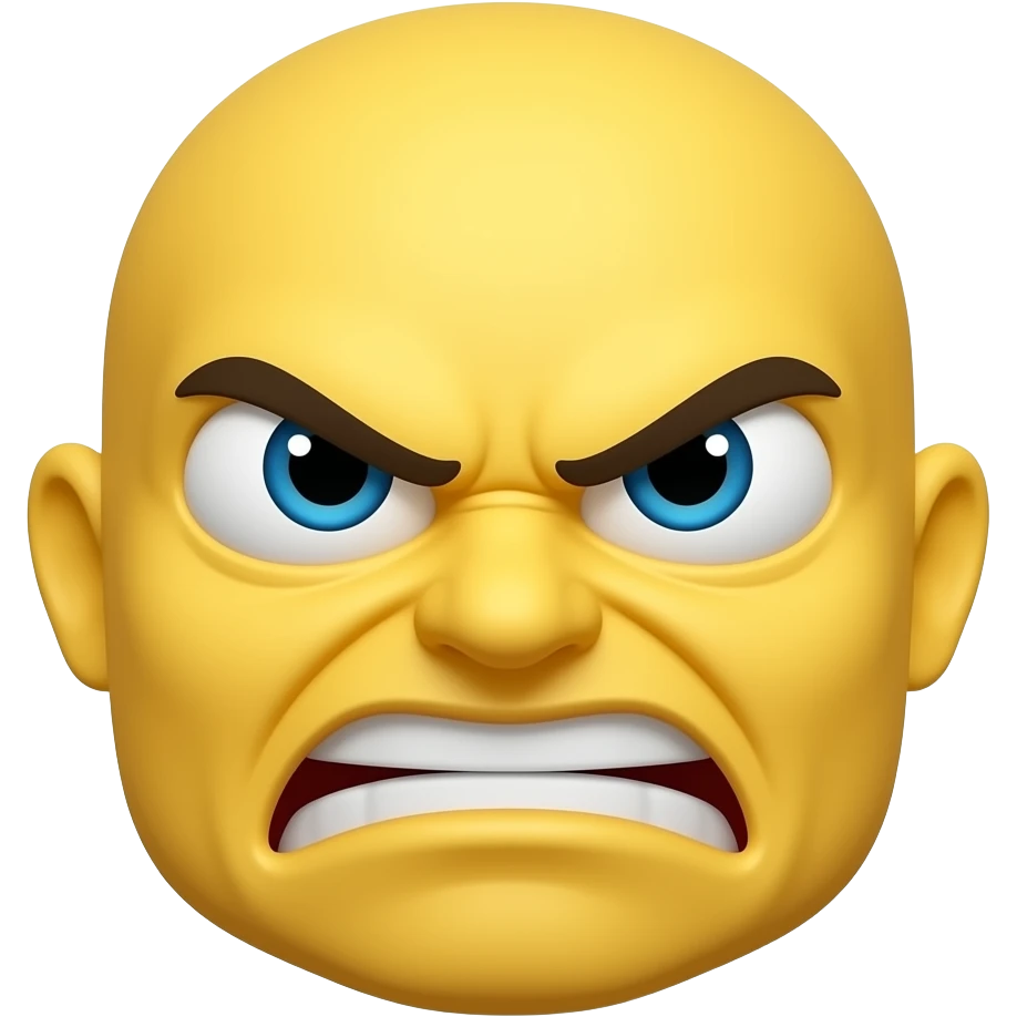 Yellow face squinting accusingly emoji