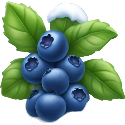 Blueberry bush with snow emoji
