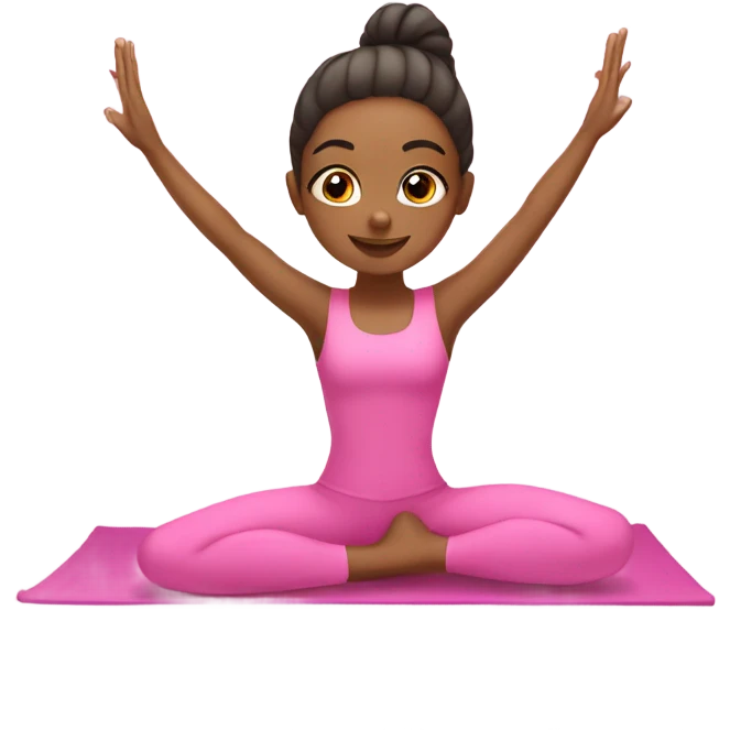 Cute girl doing pilates in pink, pilates princesa emoji