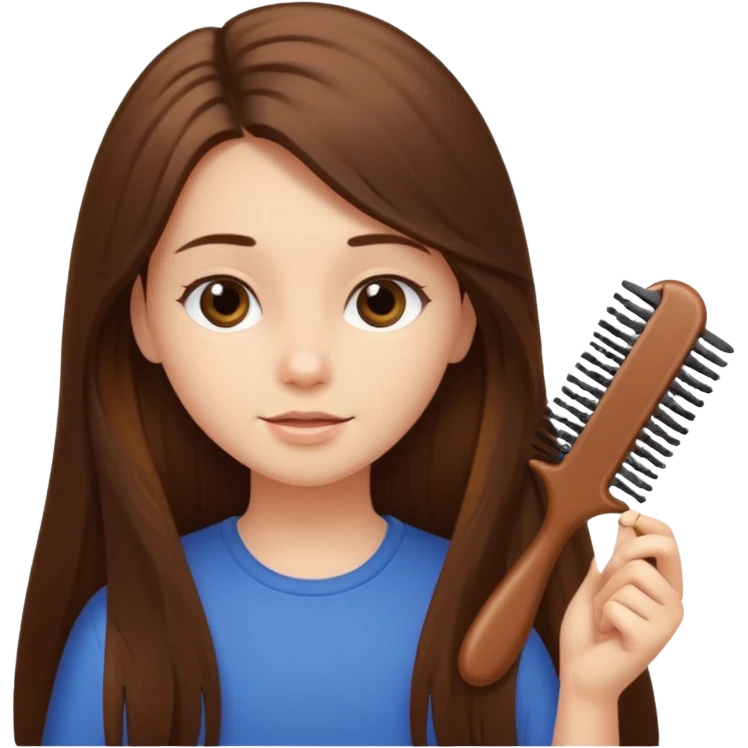 girl brushing her hair emoji