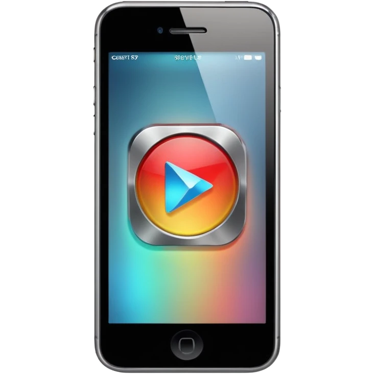 iphone with play button screen  emoji