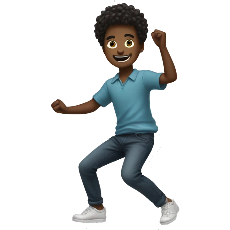 Boy dancing with full vibe emoji