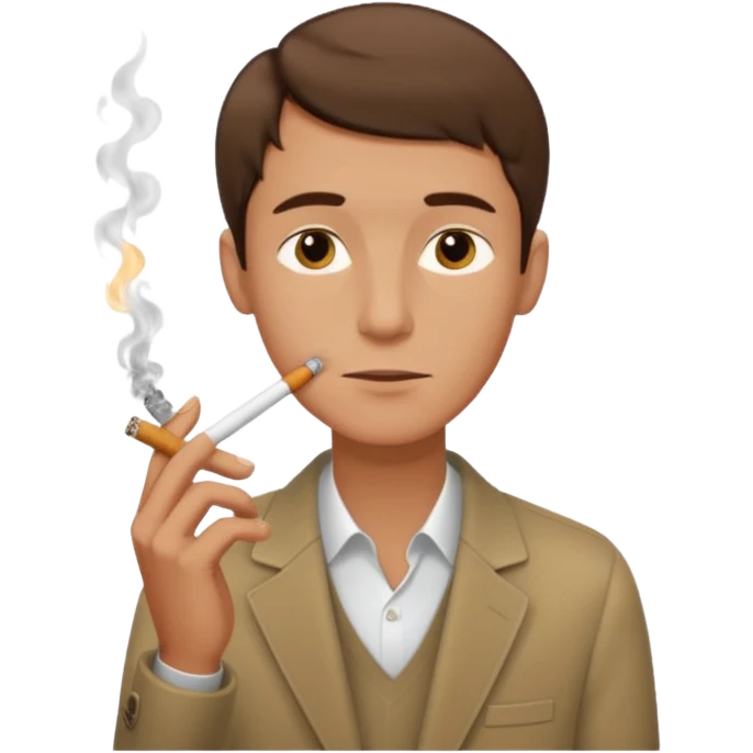 Shirtless thin man with a cigarette and short brown hair emoji