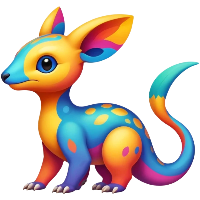 colorful vibrant Fakémon-creature with random markings emoji