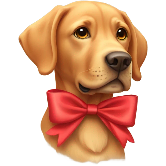 Red lab with bow emoji