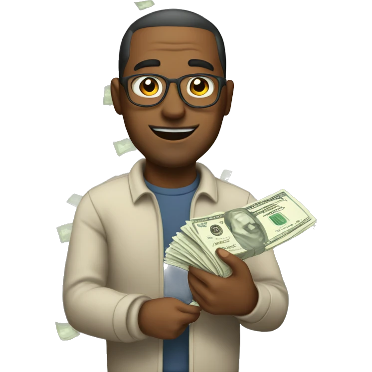 Dad with money emoji