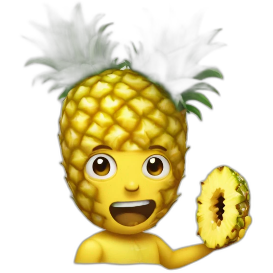 Humanoid pineapple eating humans emoji