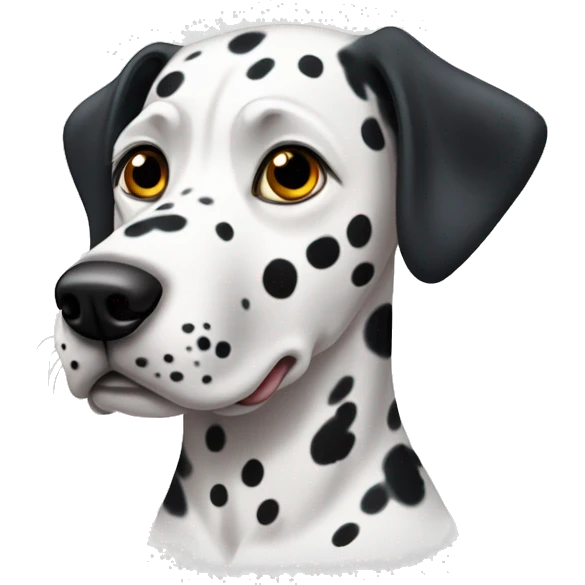 Dalmatian with a black spot around one eye emoji