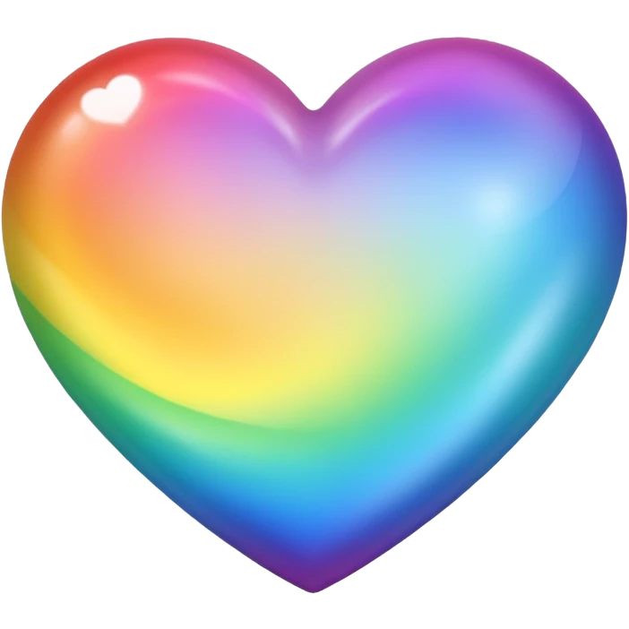 white heart with a rainbow emoji