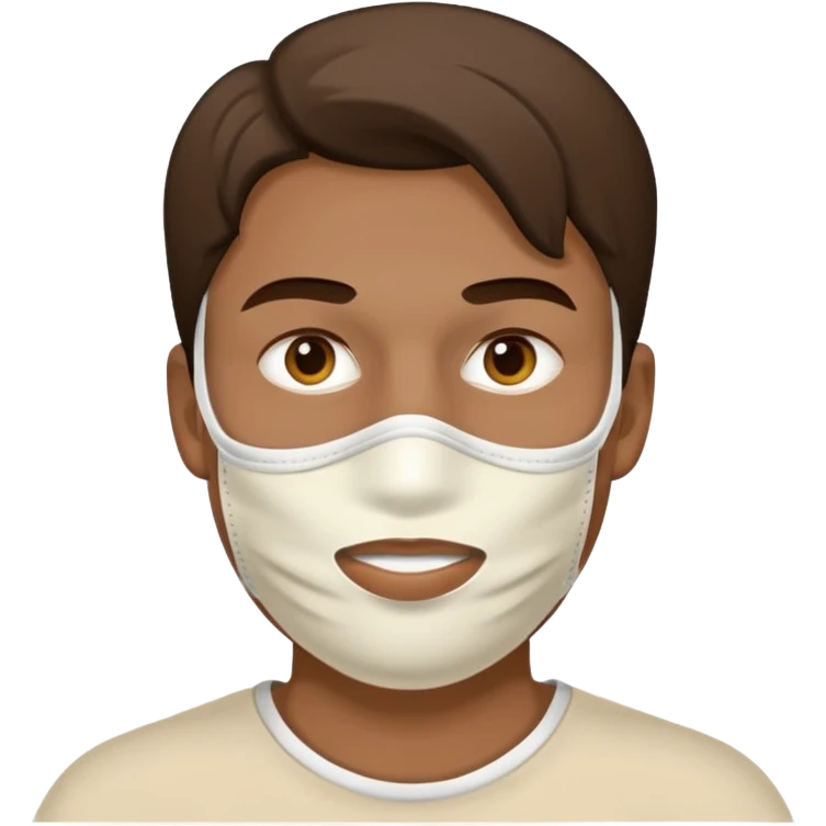 man with white clay face mask emoji