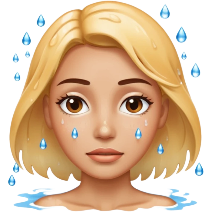 Water on female face emoji