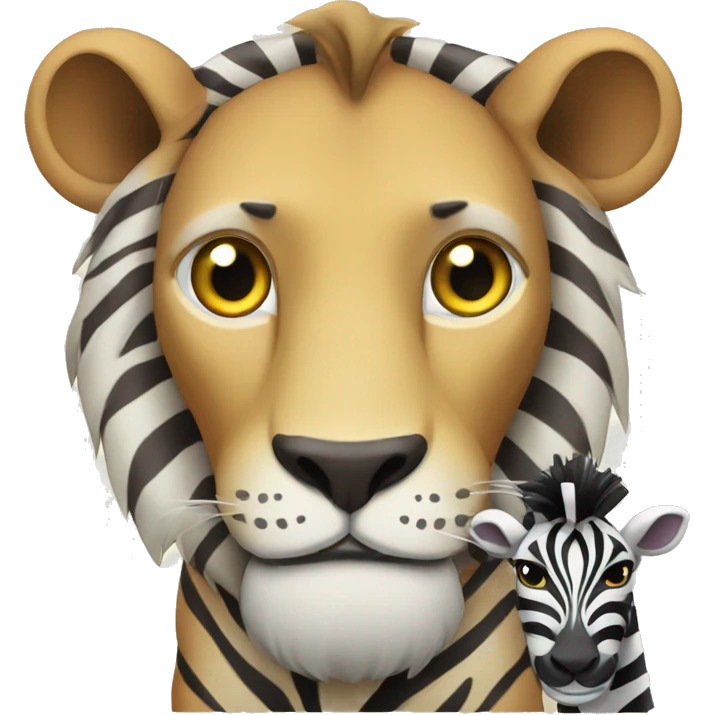 lion and zebra friends emoji