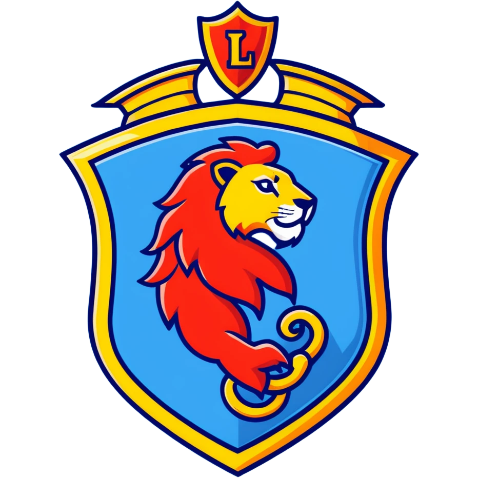 Majestic lion shield emblem, red and gold, House Augustus emoji