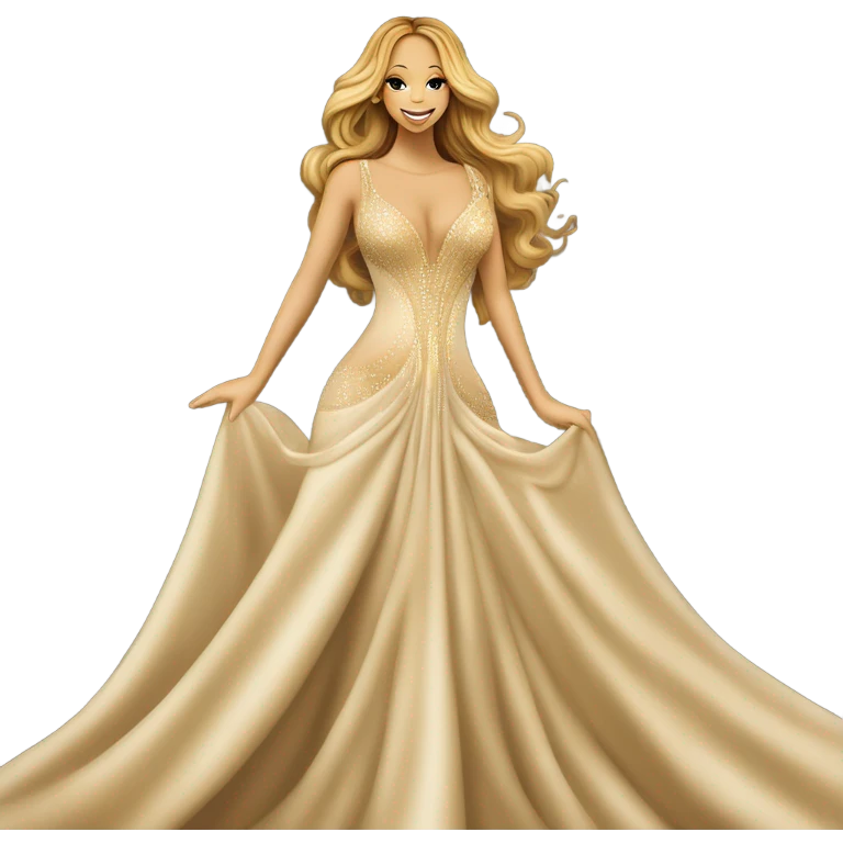 Mariah Carey in the dress that she wore on the cover of The Emancipation of MiMi emoji