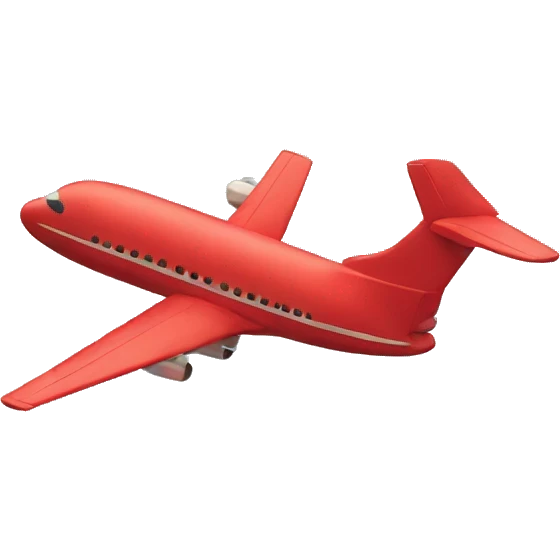 Red plane traveling around the world emoji