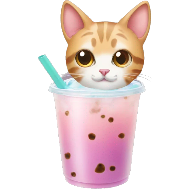 Cat with bubble tea emoji