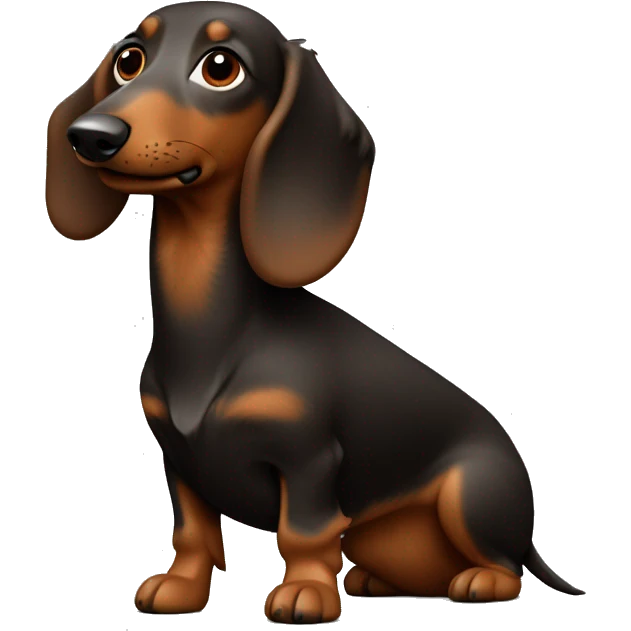 Very Wired haired sausage dog from the side dark Color  emoji
