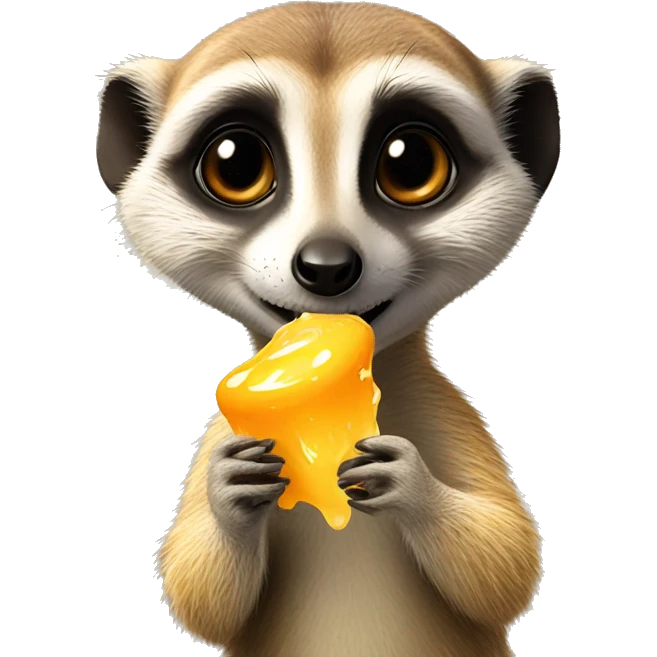 Cute meerkat eating honey emoji