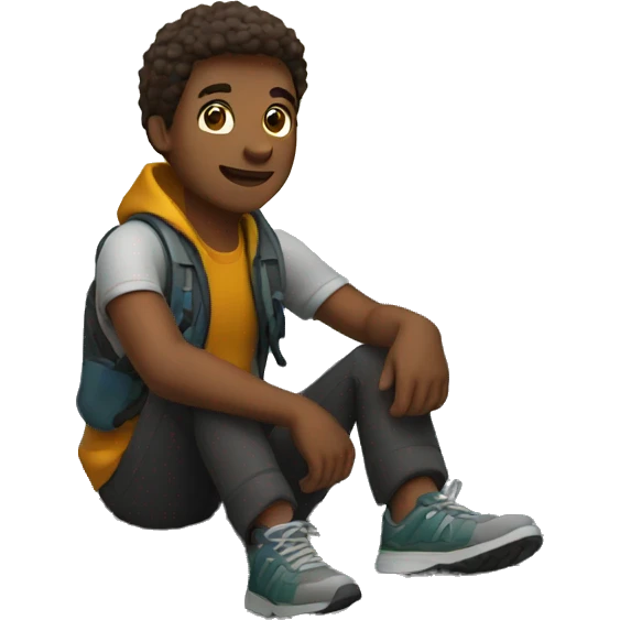 man sitting on mountain emoji