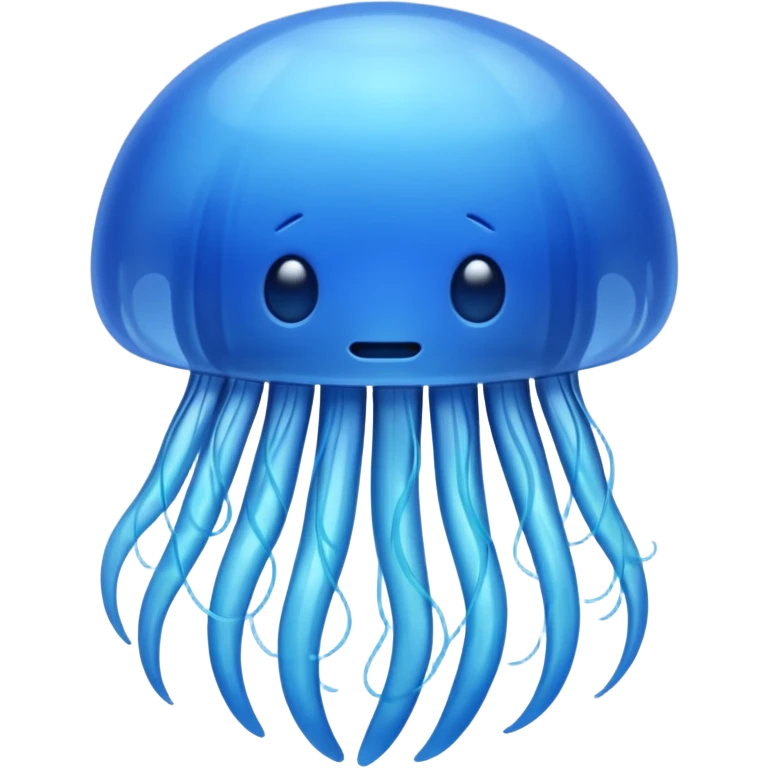 jelly fish, no face, blue, apple emoji style emoji
