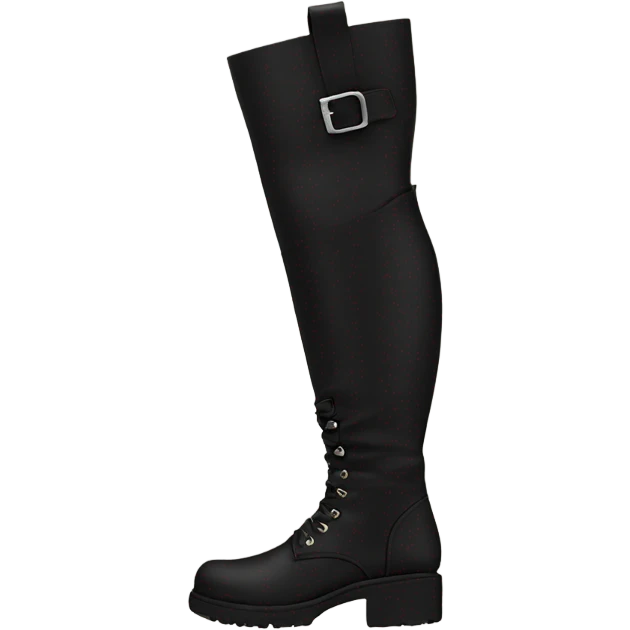 knee high chunky black boots emoji
