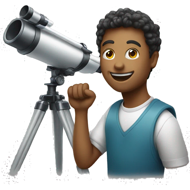 smiling next to a telescope  emoji