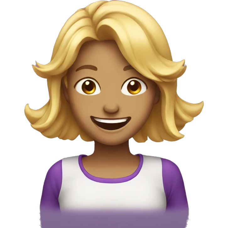 Purple girl LAUGH emoji