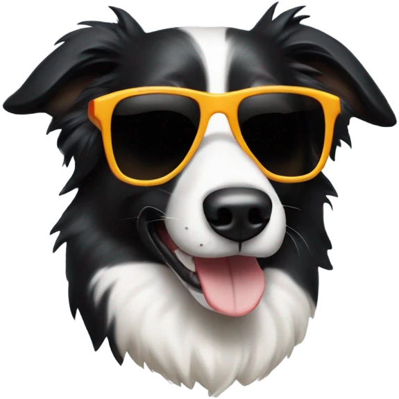 Border collie dog with sunglasses emoji