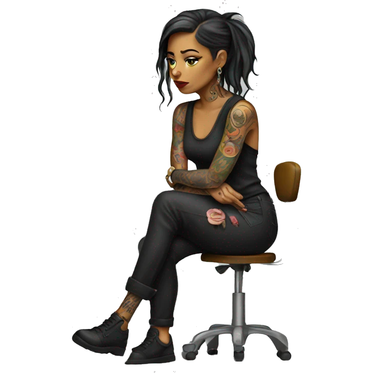 Tired female tattoo artist emoji