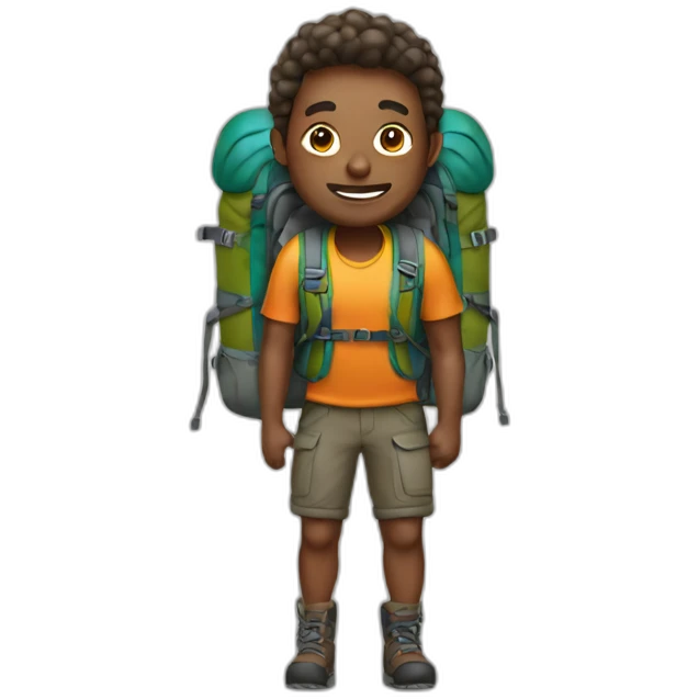 hiker with backpack emoji