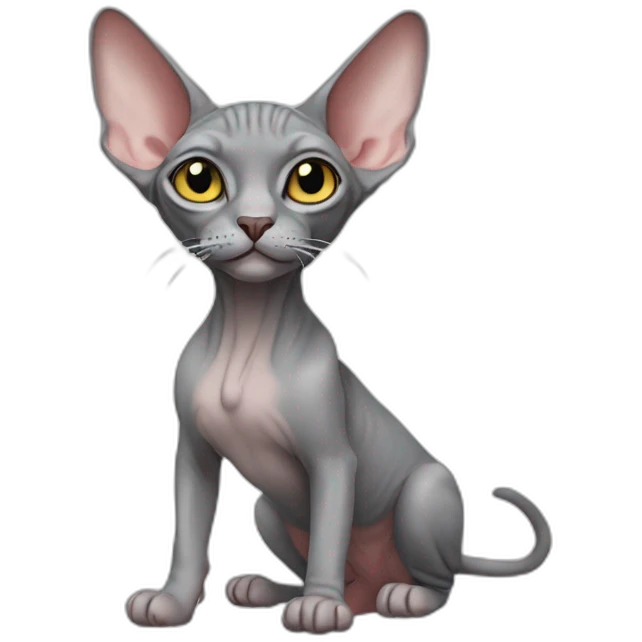 grey sphynx cat emoji