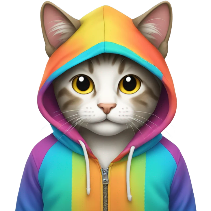A cute cat wearing hoodie emoji
