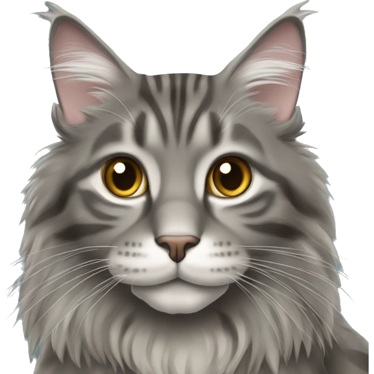 Grey tabby Maine coon cat  emoji