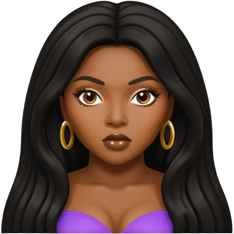 Lil Kim with black long hair emoji