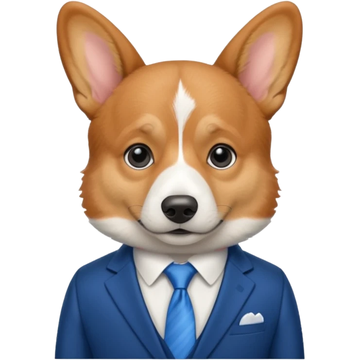 perrita caricatura gorgi gales ejecutivo con ropa celeste emoji