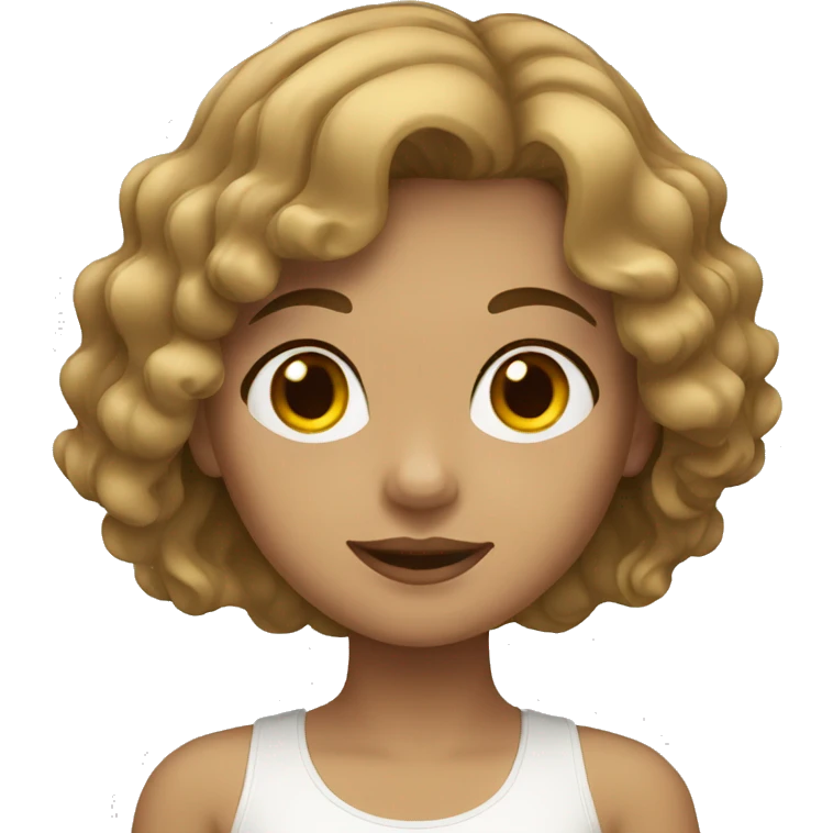 girl with wavy dark blonde hair emoji