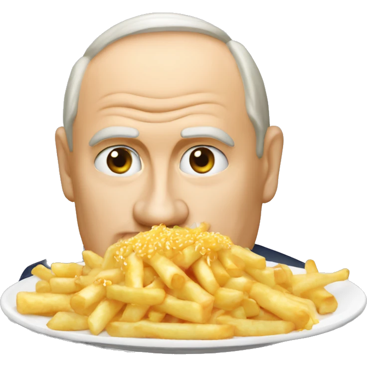 Vladimir Poutine qui mange une poutine emoji