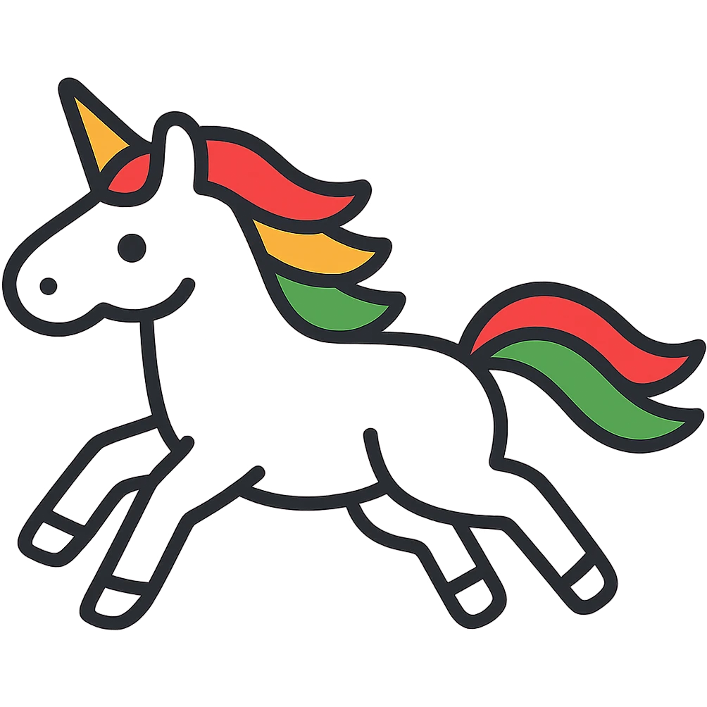 Add a pale lavender background behind the running unicorn icon, keeping the rest of the design unchanged, logo style. emoji