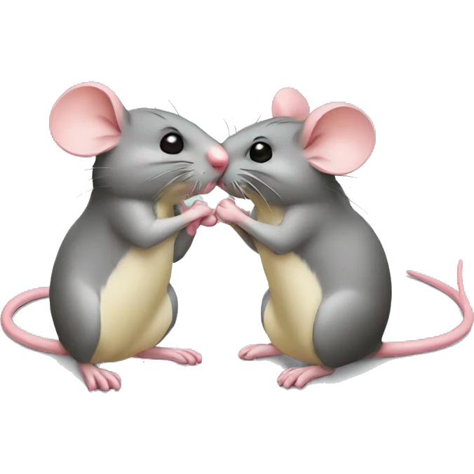 A mouse and a rat kiss emoji