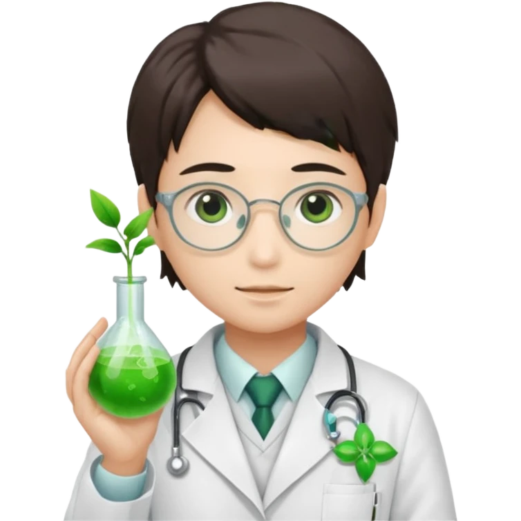 scientist japanese with green epruvete emoji