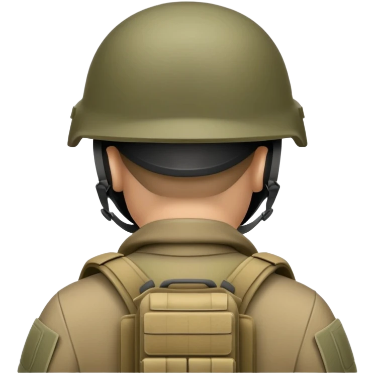 rear view of army soldier wearing combat helmet emoji