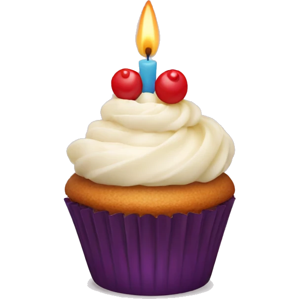 Cupcake with a candle emoji
