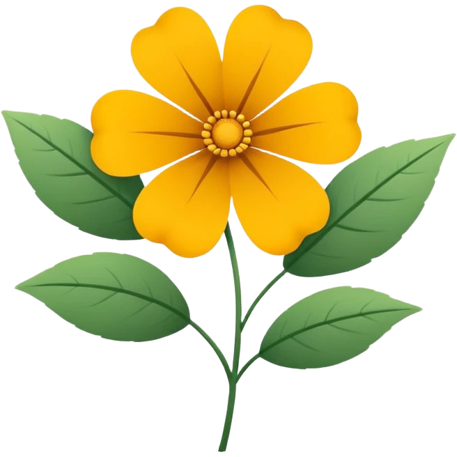 Minimalistic flat vector icon, iOS style, thin black contour on white background. Single flower with leaves, symbolizing floristry. Clean, elegant, no text, no shadows.
 emoji