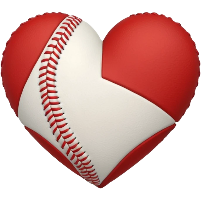 Canadian baseball in shape of heart emoji
