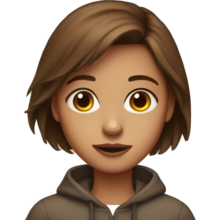 brown haired girl portrait emoji
