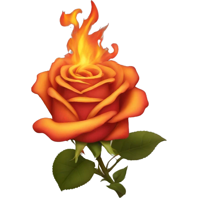 rose on fire emoji