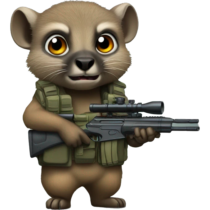 Rock hyrax holding a sniper  emoji