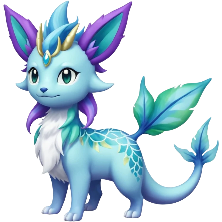 Suicune-Aurorus-Vaporeon-Meganium-fusion (full body) emoji